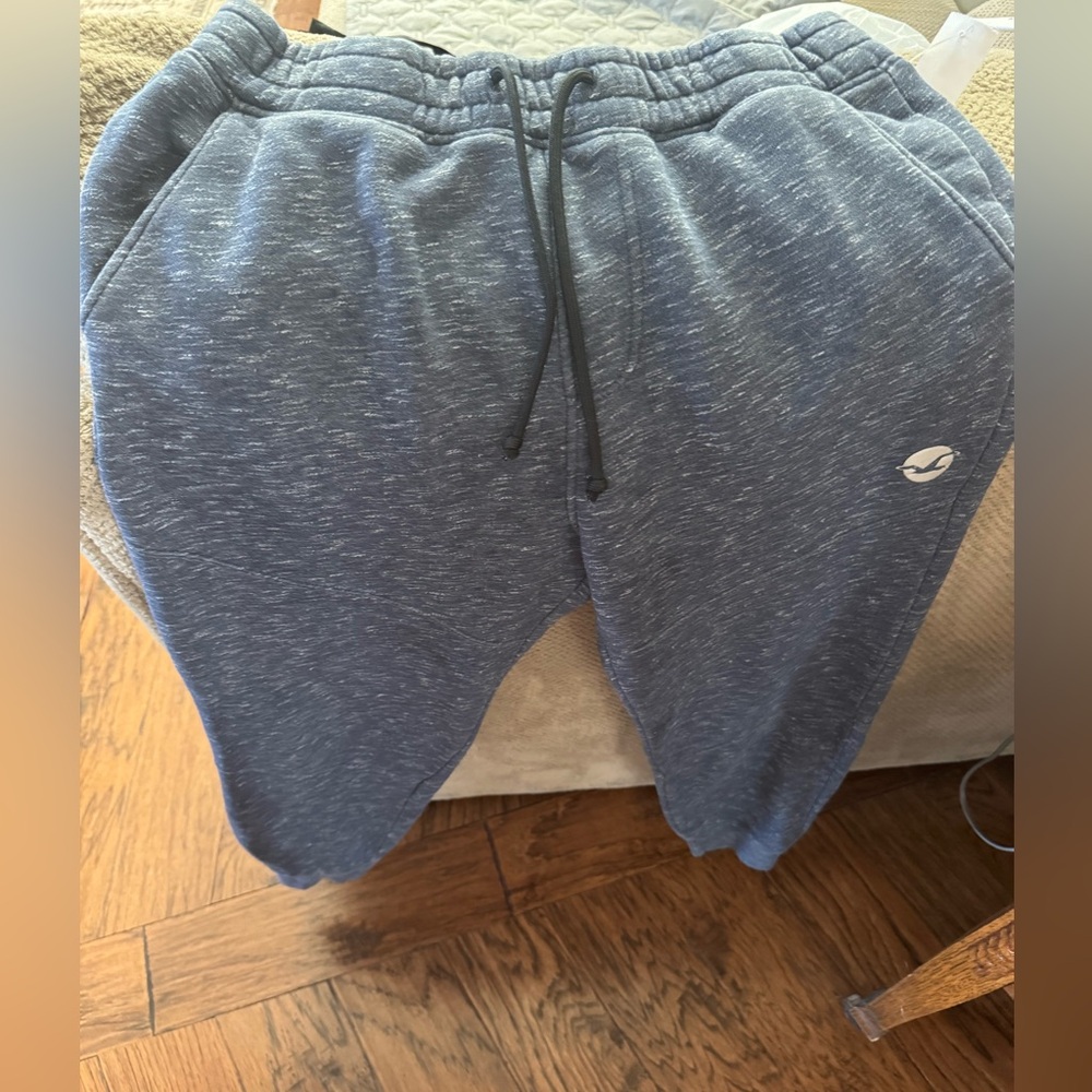 Hollister Heather navy blue/Grey Sweatpants Relaxed Fit Joggers size medium